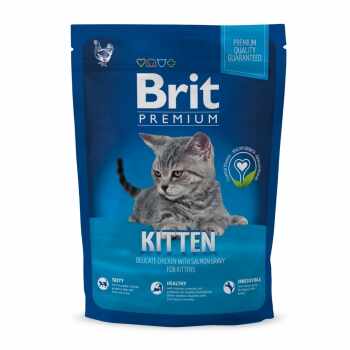 BRIT Premium Kitten, Pui, hrană uscată pisici junior, 1.5kg