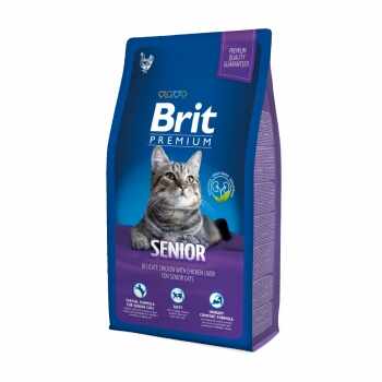 BRIT Premium Senior, Pui, pachet economic hrană uscată pisici senior, 8kg x 2