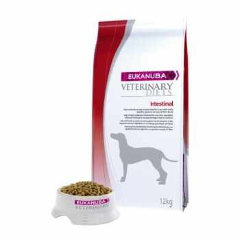EUKANUBA Veterinary Diets Intestinal, Pui și Curcan, dietă veterinară câini, pachet economic hrană uscată, afecțiuni digestive, 12kg x 2
