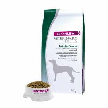 EUKANUBA Veterinary Diets Restricted Calories, Pui și Curcan, dietă veterinară câini, pachet economic hrană uscată, afecțiuni metabolice (obezitate), 12kg x 2