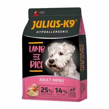 JULIUS-K9 Hypoallergenic Adult, Miel cu Orez, hrană uscată câini, sensibilități digestive, piele și blană, 12kg