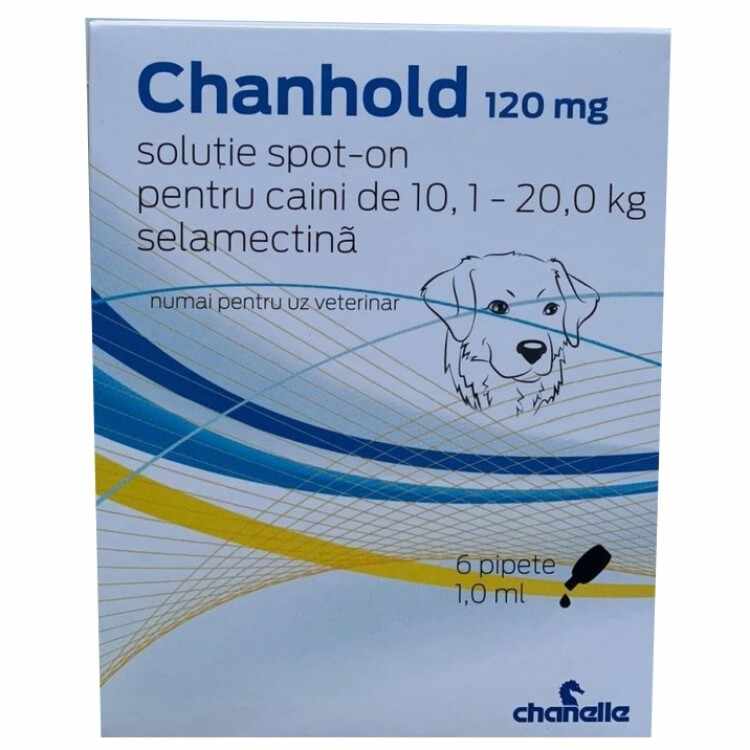 Pipetă antiparazitară Chanhold 120 mg pentru câini între 10 - 20 kg