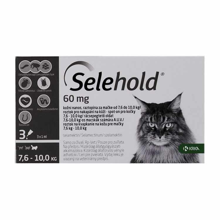Pipetă antiparazitară Selehold pentru pisici între 7.6-10kg