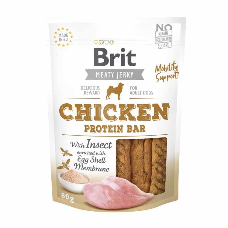 Recompensa Brit Dog Jerky Chicken Protein Bar, 80 g