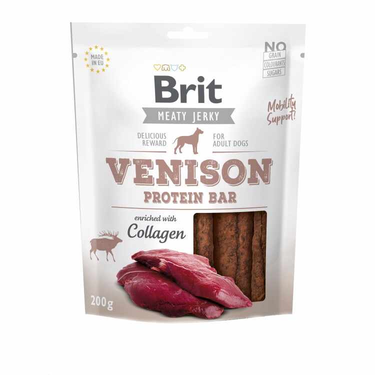 Recompensa Brit Dog Jerky Venison Protein Bar, 200 g