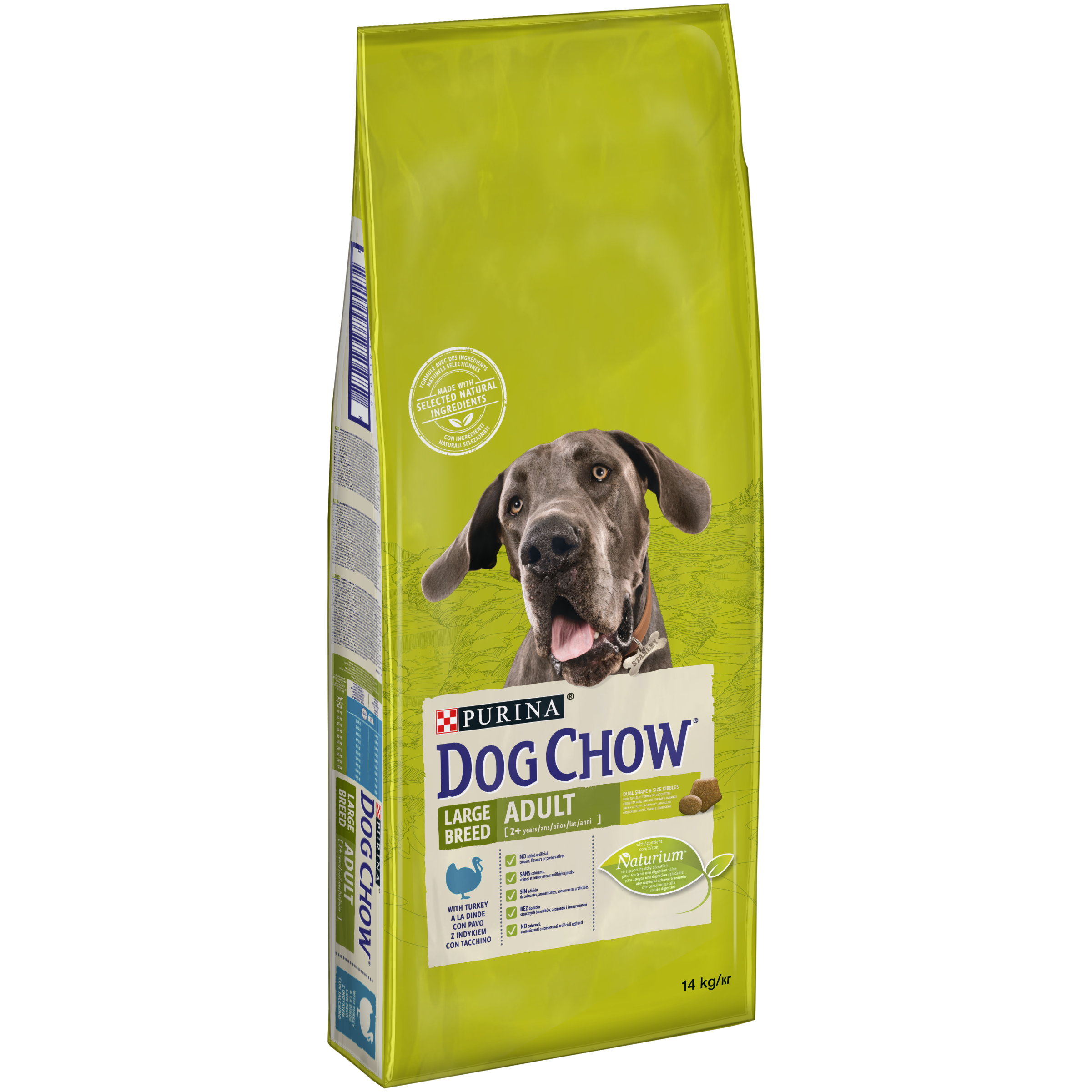 DOG CHOW ADULT Talie Mare cu Curcan, 14 kg