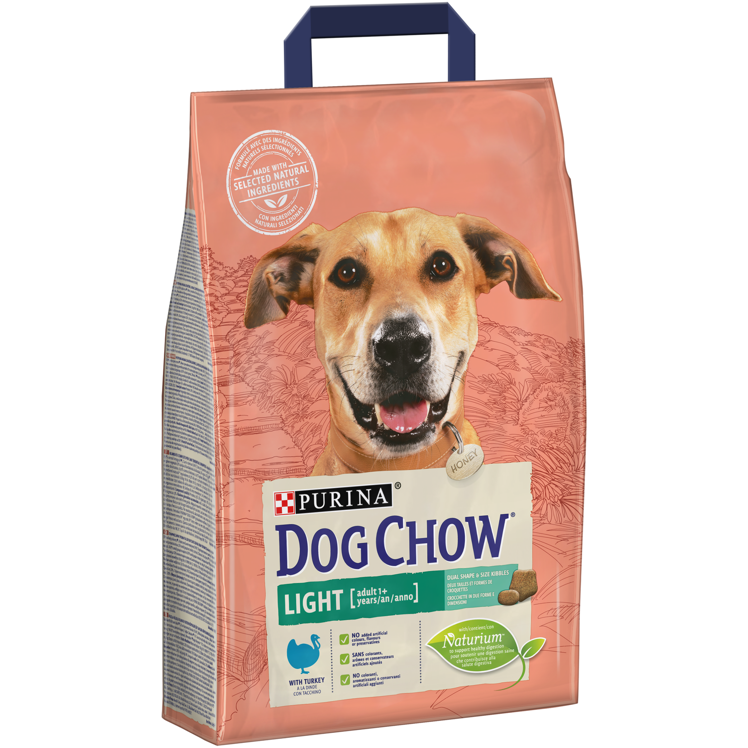 DOG CHOW LIGHT cu Curcan, 2.5 kg