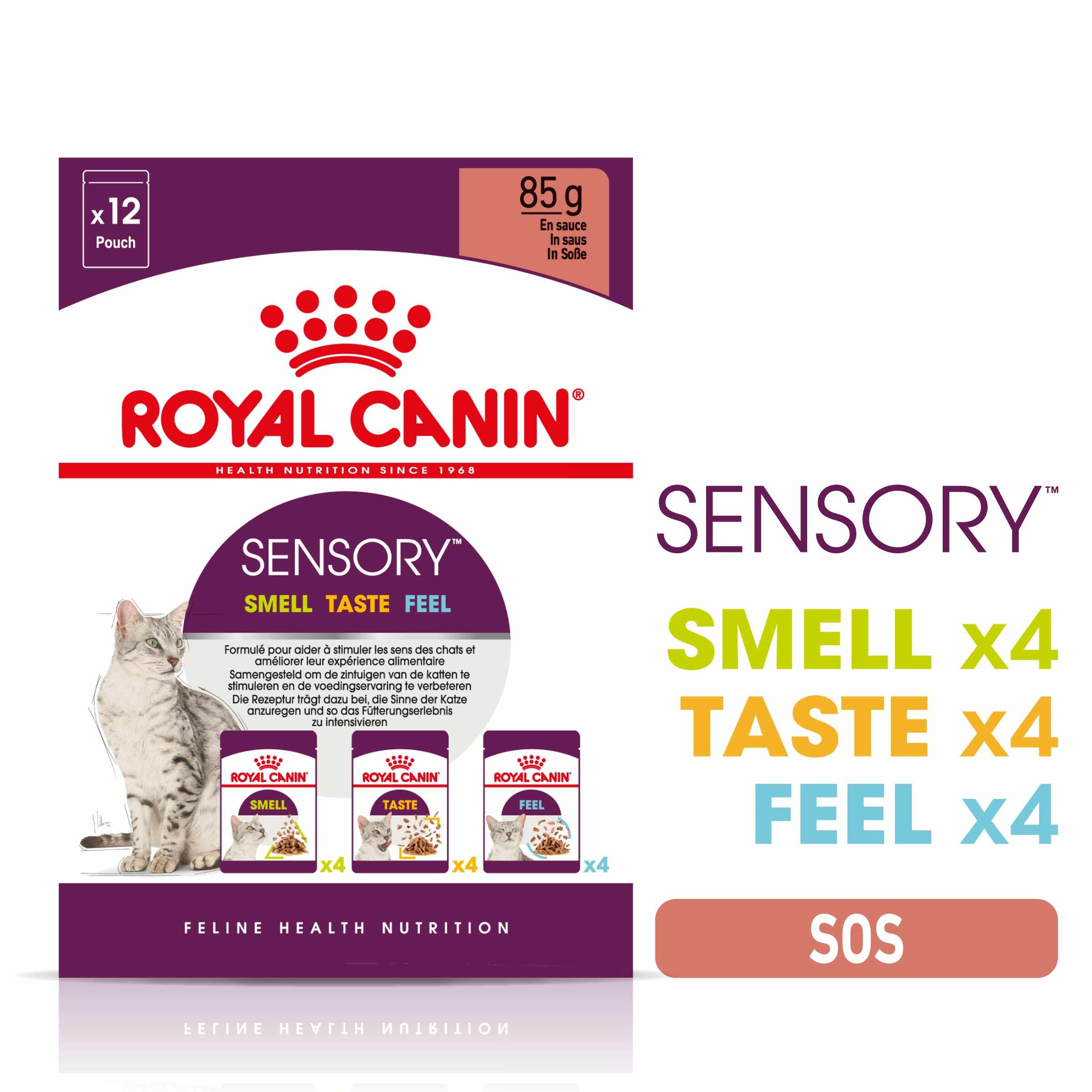 Royal Canin Sensory Multipack, hrana umeda pisica (in sos), 12x85 g