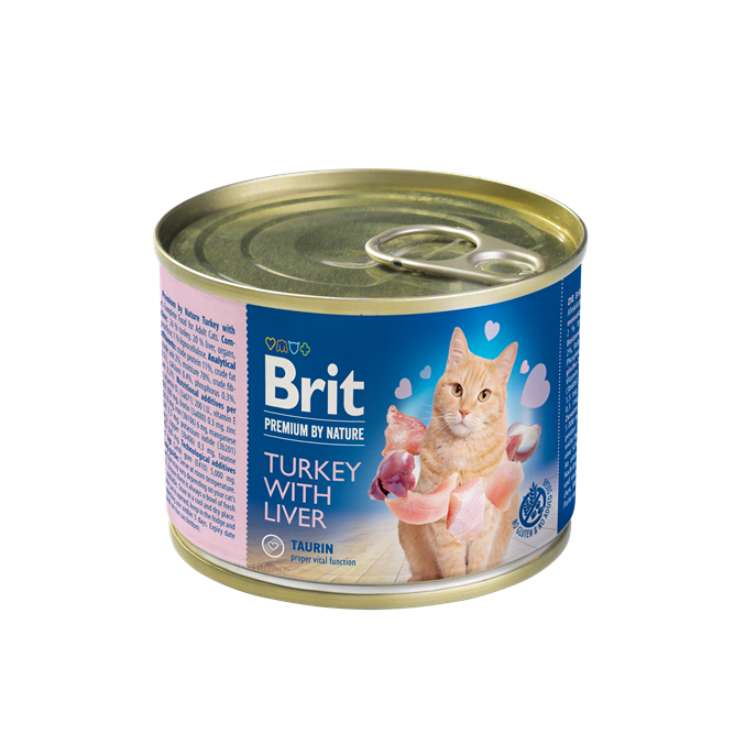 Brit Premium By Nature Cat Turkey With Liver, 200 g