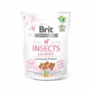 BRIT Care Crunchy Cracker, Insecte și Zer cu Probiotice, recompense fără cereale câini junior, 200g