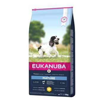 EUKANUBA Basic Mature M, Pui, hrană uscată câini senior, 15kg