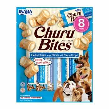 CHURU Bites, Pui cu Brânză, recompense fără cereale câini, 12g x 8