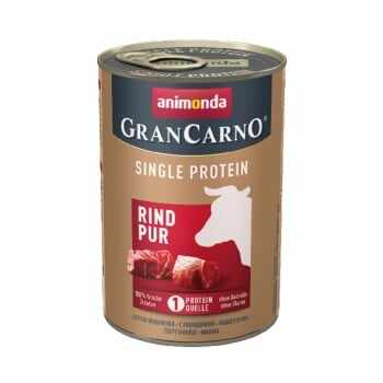 GRANCARNO, Mono Proteina de vită, conservă hrană umedă pentru câini, (in aspic), 800g