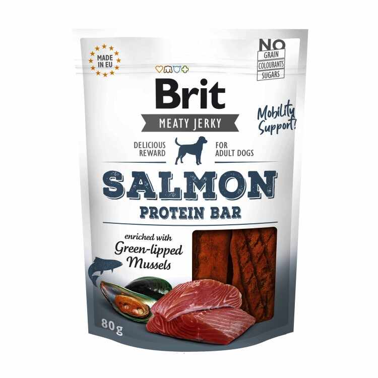Recompensa Brit Dog Jerky Salmon Protein Bar, 80 g