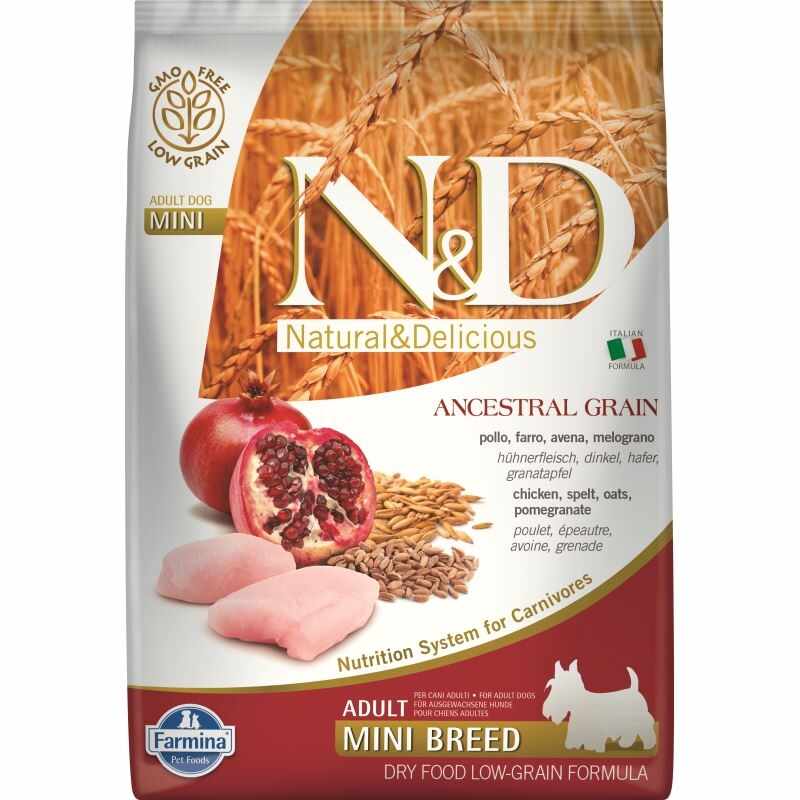 N&D Ancestral Grain Dog Chicken, Spelt, Oats And Pomegranate Adult Mini 7kg