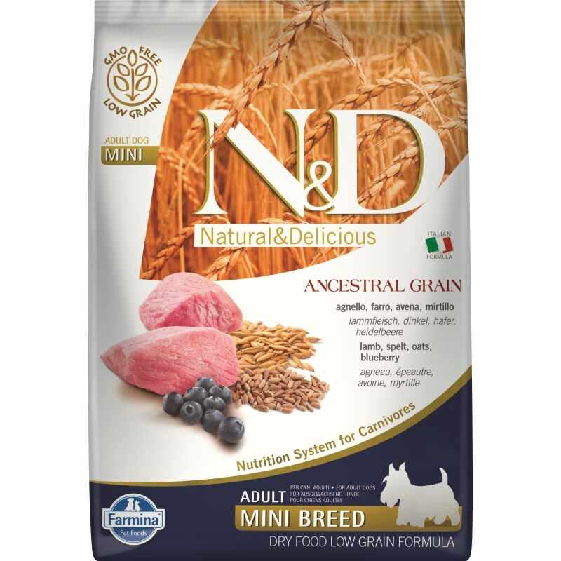 N&D Ancestral Grain Dog Lamb, Spelt, Oats And Blueberry Adult Mini 7 Kg