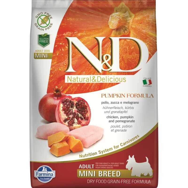 N&D Dog Gf Pumpkin Chicken & Pomegranate Adult Mini 7 Kg