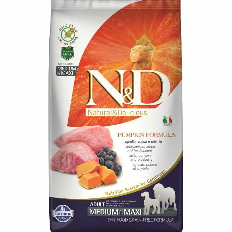 N&D Dog Gf Pumpkin Lamb & Blueberry Adult Medium Maxi 2.5 Kg