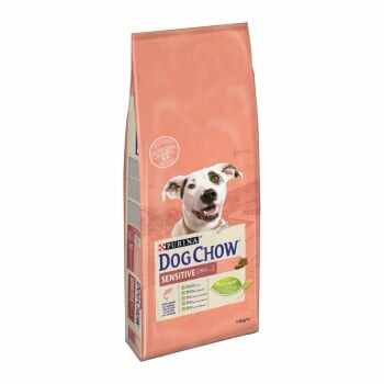 PURINA Dog Chow Adult Sensitive, Somon, pachet economic hrană uscată câini, sensibilități digestive, 14kg x 2