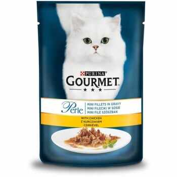 PURINA Gourmet Perle, Pui, plic hrană umedă pisici, (în sos), 85g