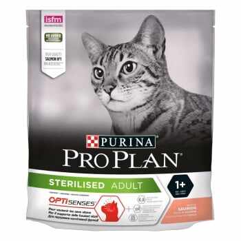 PURINA Pro Plan Sterilised OptiSenses, Somon, hrană uscată pisici sterilizate, 400g