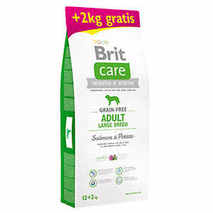Brit Care Grain-Free Adult Large Breed Salmon and Potato 12 kg plus 2 kg