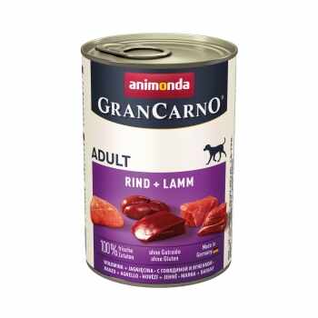 GRANCARNO, vită și miel, pachet economic conservă hrană umedă câini, (in aspic), 800g x 6