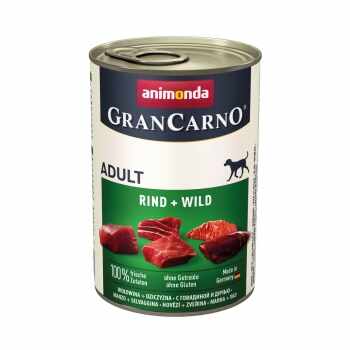 GRANCARNO, vită și vânat, pachet economic conservă hrană umedă câini, (in aspic), 800g x 6