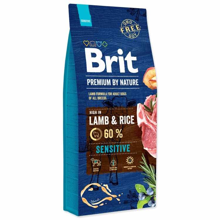 Hrană uscată câini adulți, Brit Premium by Nature Sensitive Lamb 15kg