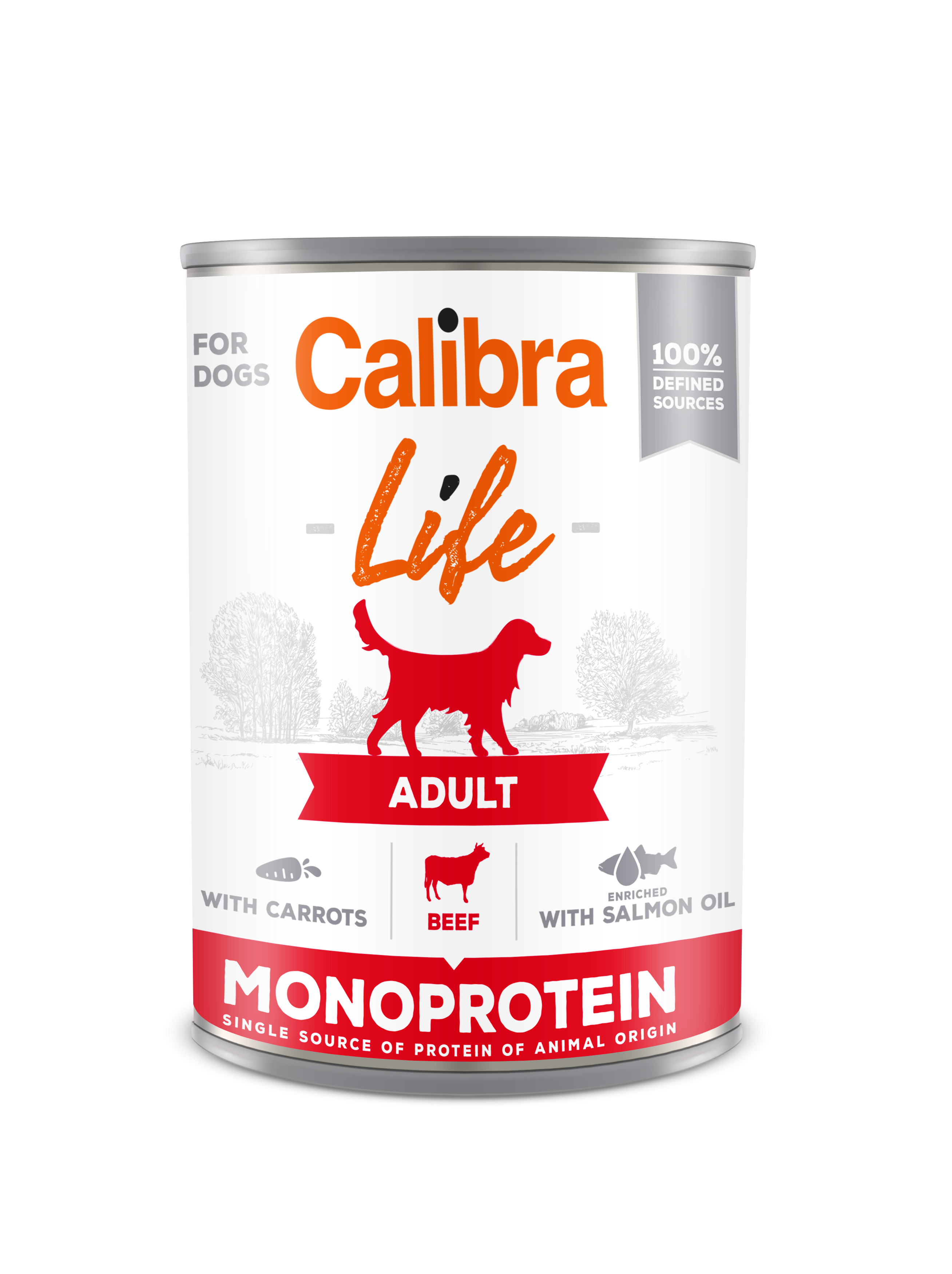 Calibra Dog Life Adult Beef with Carrots 400 g, conserva