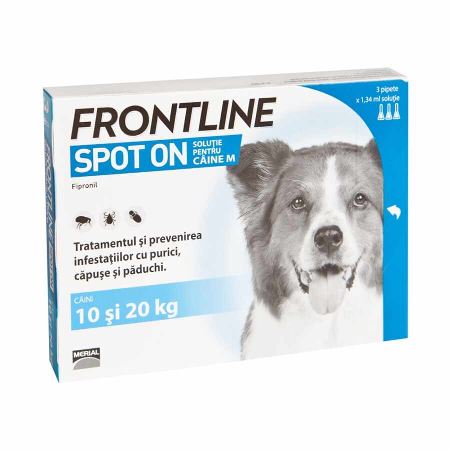 Frontline Spot On M (10-20 kg) - 3 Pipete Antiparazitare