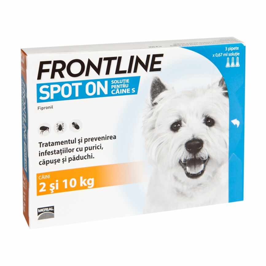 Frontline Spot On S (2-10 kg) - 3 Pipete Antiparazitare