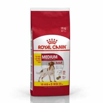 ROYAL CANIN Medium Adult, hrană uscată câini, 15kg+3kg GRATUIT