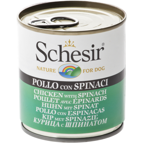 Schesir Dog Pui/ Spanac, conserva 285 g