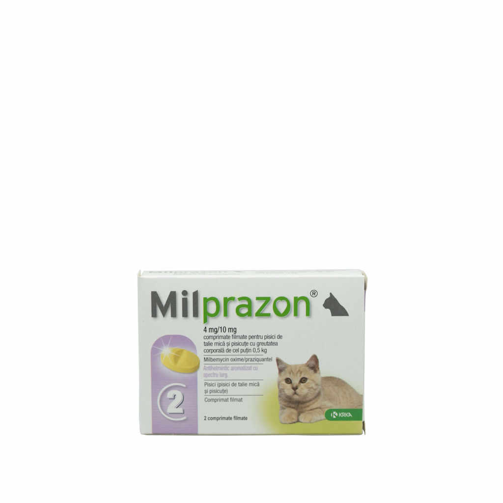 Milprazon pentru pisici de până la 2kg, 2 tablete antiparazitare