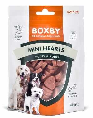 Recompense pentru caini Proline Boxby Mini Hearts 100 g