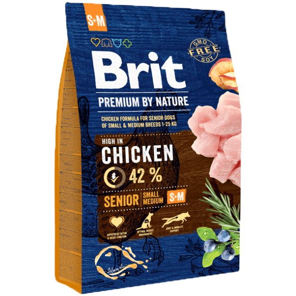 Hrana uscata pentru caini Brit Premium by Nature Senior S+M 3 Kg