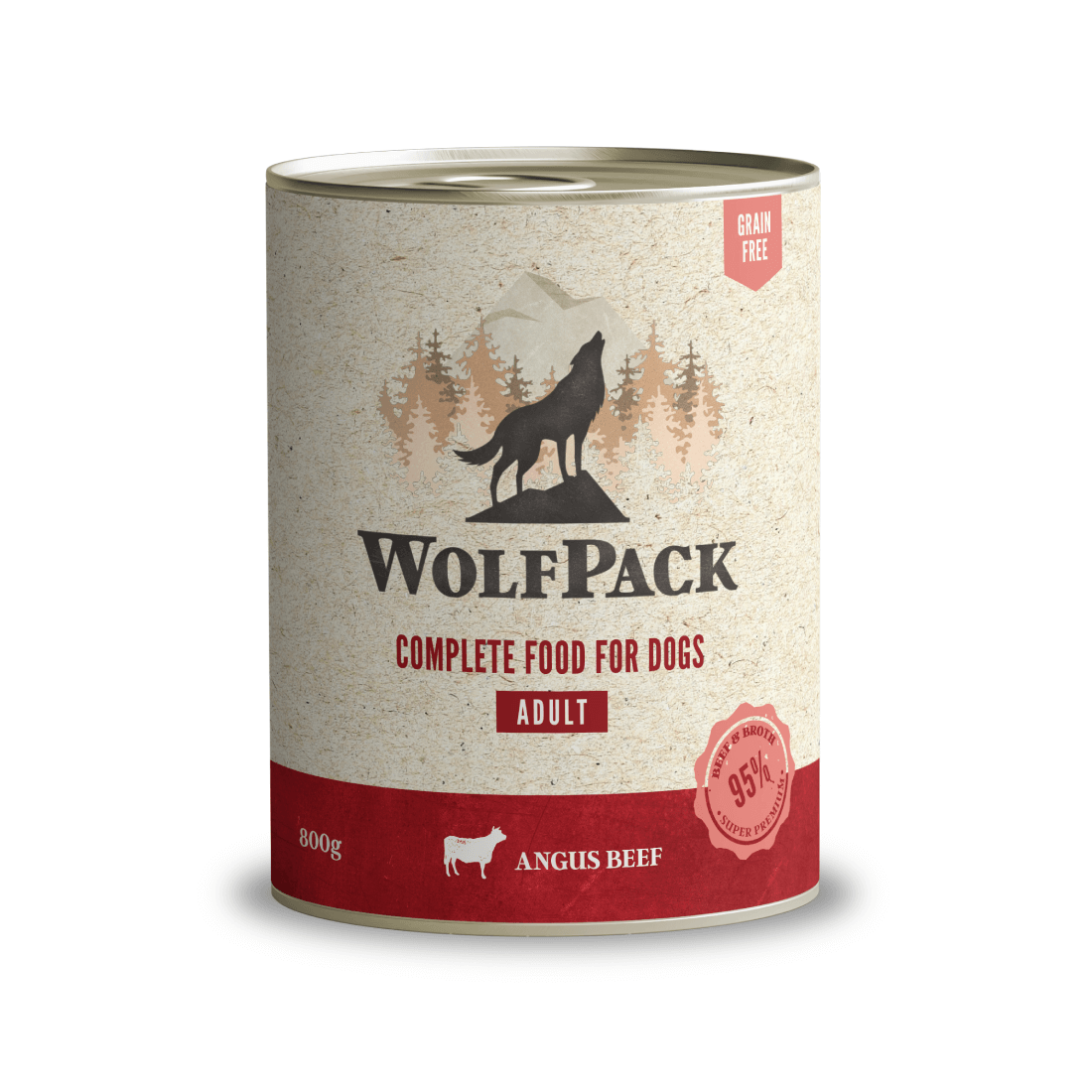 Hrana umeda pentru caini Wolfpack Vita Angus 800g