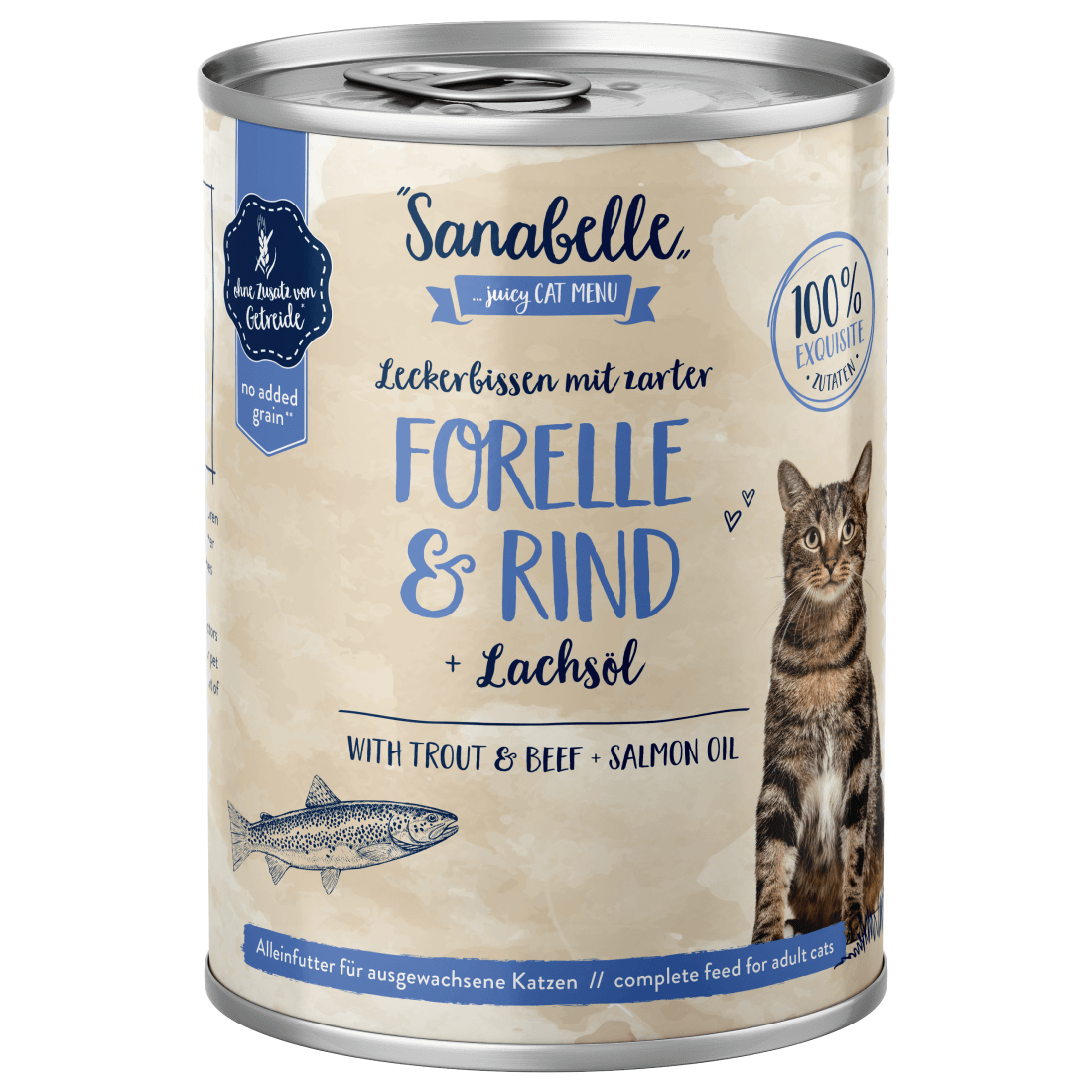 Hrana umeda pentru pisici Sanabelle Pastrav si vita 400g