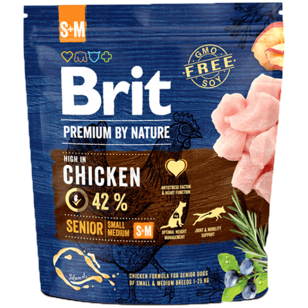 Hrana uscata pentru caini Brit Premium by Nature Senior S+M 1 Kg