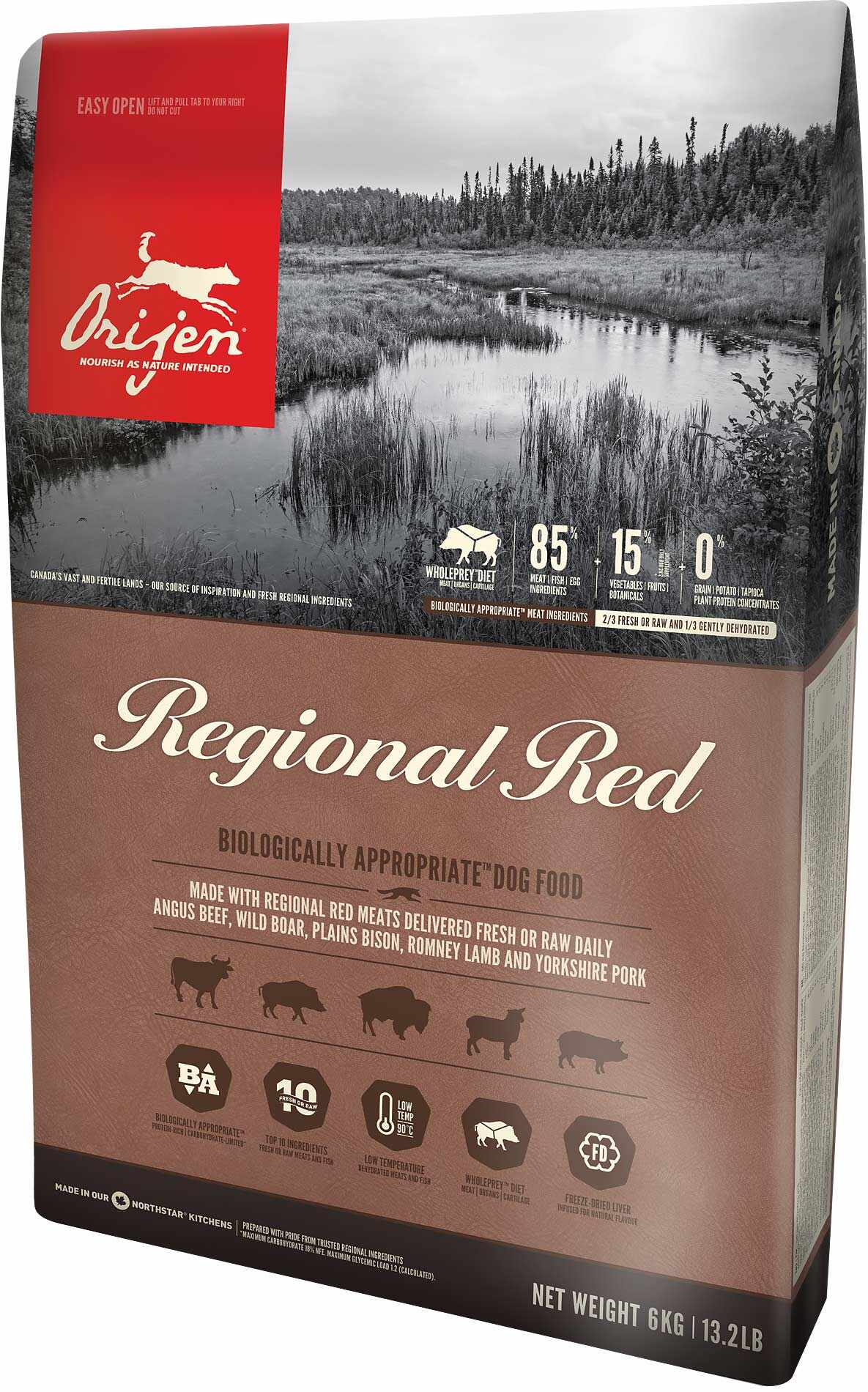 Hrana uscata pentru caini Orijen Regional Red 11.4 kg