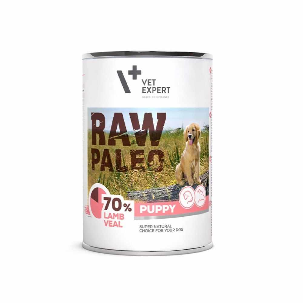 Raw Paleo Puppy Duo Protein, Miel & Vitel, 400 g