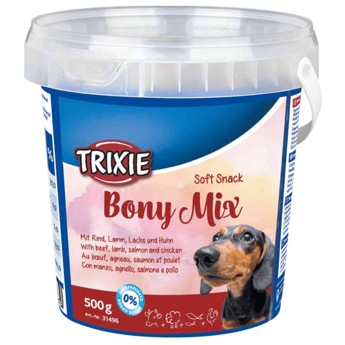 Recompense pentru caini Trixie Drops Mixt cu vita miel si somon 500g