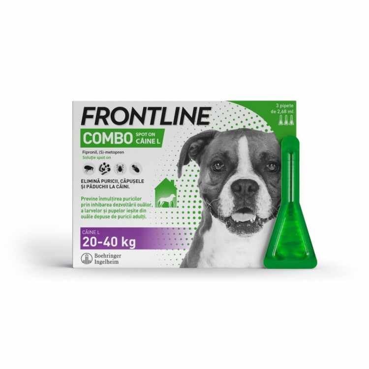 Frontline Combo pentru caini de talie mare 20-40kg, 3 pipete antiparazitare