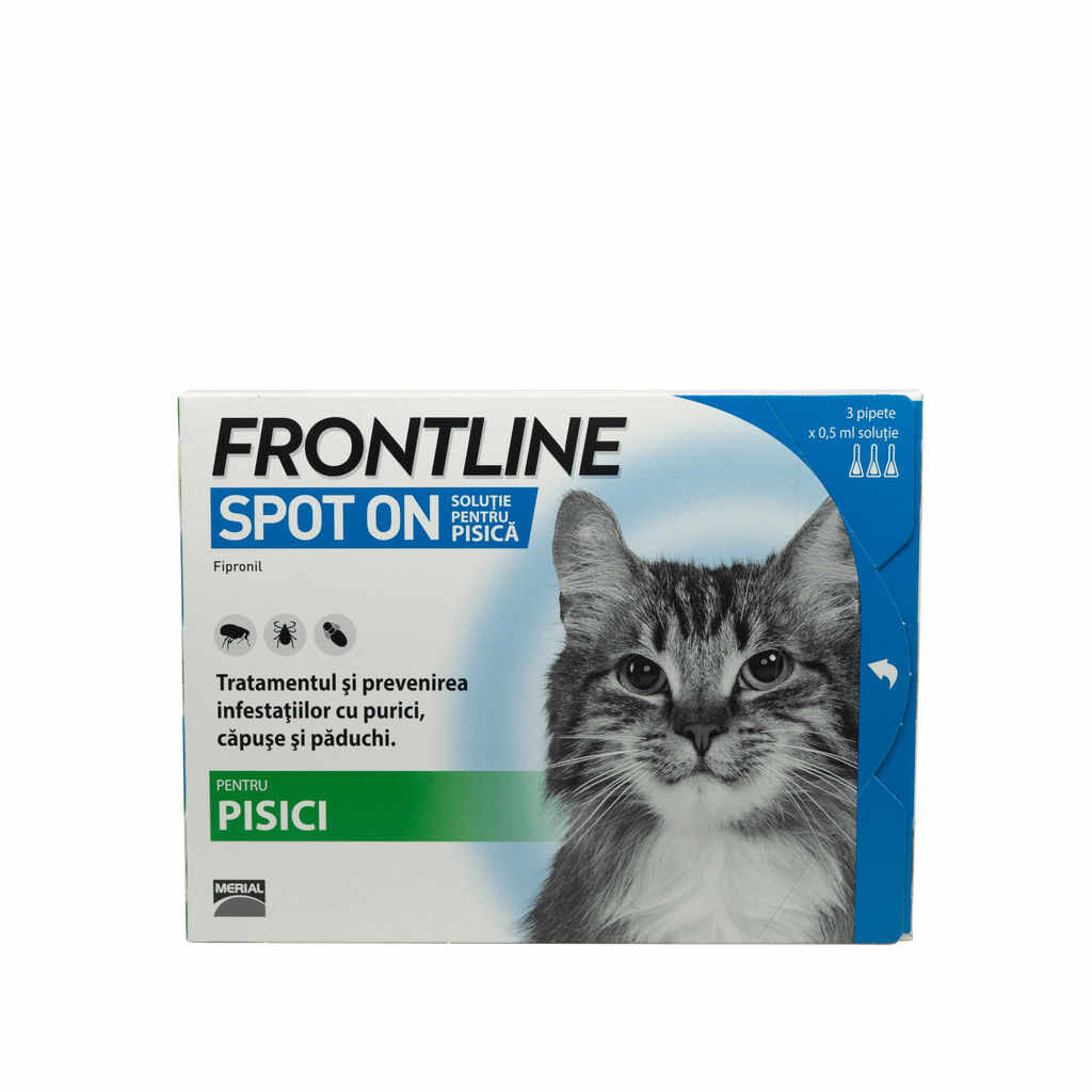 Frontline Spot-On pentru pisici, 3 pipete antiparazitare