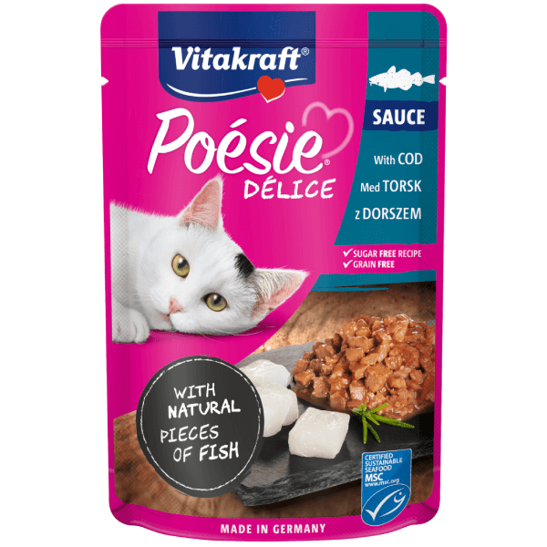 Hrana umeda pentru pisici Vitakraft Poesie Cod in sos 85g