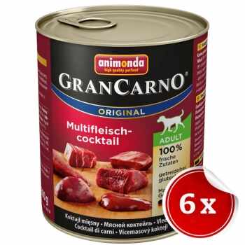Pachet Conserve Grancarno Adult Cocktail Carne 6x800 g