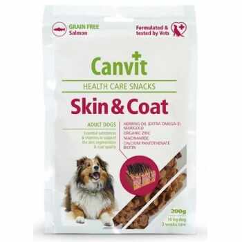 Snack pentru Caini Canvit Skin & Coat, 200 g