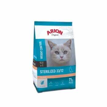 ARION Original Sterilized 33/12, Somon, hrană uscată pisici sterilizate, 7.5kg