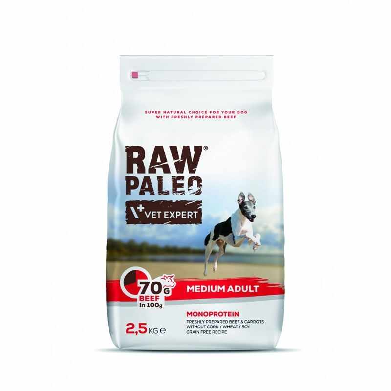 Raw Paleo, Adult, Rase Medii, Vita, 2.5 Kg